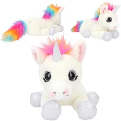 Depesche Plüsch Einhorn - Kuscheltier liegend 30 cm weiß Regenbogen
