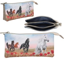 Depesche Federmäppchen TOPModel POPPY SAND - beige Schlampertasche mit Blumenmuster