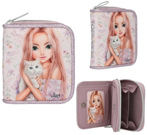 Depesche TOPModel Geldbörse lila BLOOMING KITTY Glitzer Blumen
