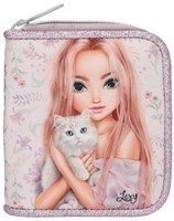 Depesche TOPModel Geldbörse lila BLOOMING KITTY Glitzer Blumen-2