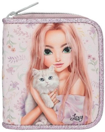 Depesche TOPModel Geldbörse lila BLOOMING KITTY Glitzer Blumen-2