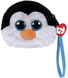 Plüsch Geldbörse Pinguin Waddles mit Handgelenkschlaufe schwarz weiß