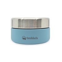 Smikkels Edelstahl Obstschale 280ml blau - Snackbox für Kinder