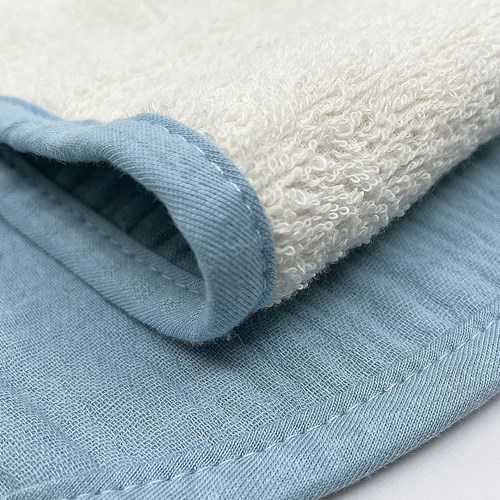 Smikkels Baby Schultertuch Musselin Baumwolle Set Blau - Spucktuch-3