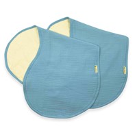 Smikkels Baby Schultertuch Musselin Baumwolle Set Blau - Spucktuch