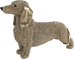 Van Manen Skulptur Dackel Gold Polystone Dekofigur Geschenk