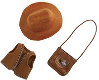 Kruselings Cowgirl Puppenkleidung Zubehör Set braun - Modepuppe-2