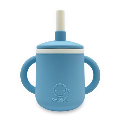 Smikkels - Kinderbecher aus Silikon mit Ohren - Blau