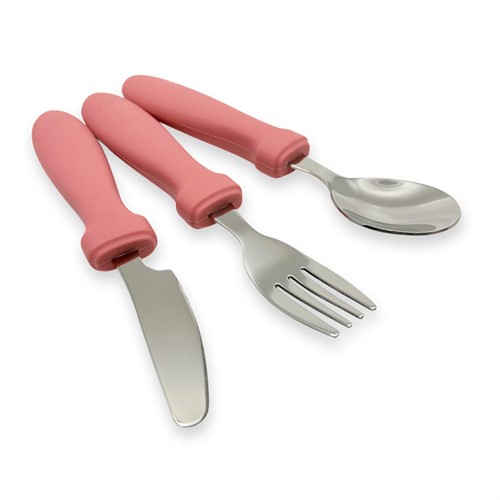 Smikkels - Silikon-Kinderbesteck 3-teilig - Pink
