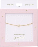 Depesche Armband Heart of Gold mit Buchstabe K - goldfarben und Kristall