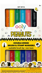 Ooly Stifte Peanuts doppelseitige Pinsel- und Stempelmarker 12 Farben