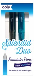 Ooly Füllfederhalter Set - Splendid Duo schwarz und blau - 2 Stifte & 4 Patronen