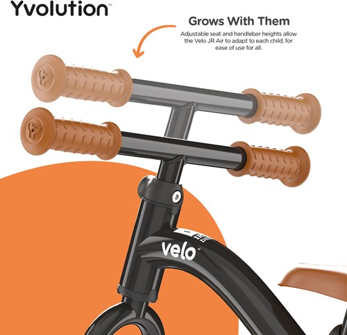 Yvolution Laufrad Yvelo Junior Air schwarz - verstellbarer Sattel und Lenker-3