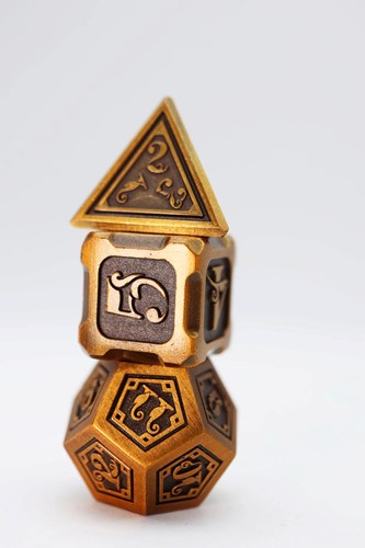 Foam Brain Games Metall Würfelset Gold - RPG Würfel