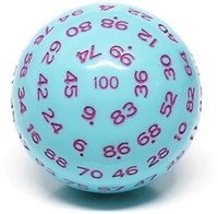 Foam Brain Games Würfel D100 45mm blau Gaming Zubehör