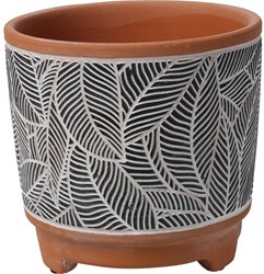 Home & Styling Blumentopf Keramik schwarz-weiß 13,7x13,2cm modern