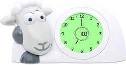 Zazu Kids Sam das Schaf Pädagogischer Wecker Kinder - Schlaftrainer Kinder - Für Mädchen und Jungen - Intelligentes Lernen von Schlafen und Aufwachen mit LED Kinderwecker - Grau
