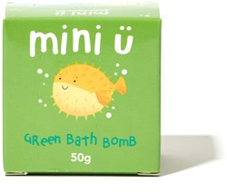 Mini U Badebombe grün - veganes Badespielzeug mit Sheabutter
