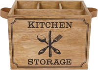 Van Manen Besteckkasten Holz Braun Küchenorganizer 17x12,5x12,5 cm