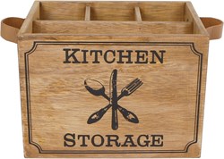 Van Manen Besteckkasten Holz Braun Küchenorganizer 17x12,5x12,5 cm