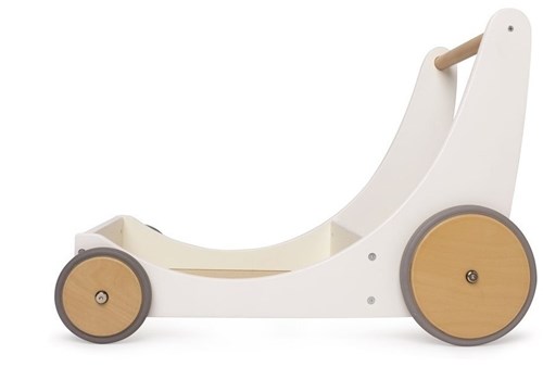 Kinderfeets 2-in-1-Wagen und Lauflernwagen aus Holz - Weiß-3