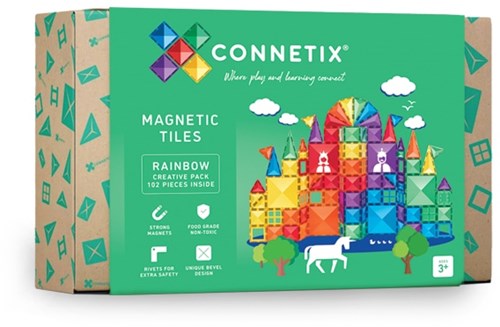 Connetix magnetisches Spielzeug Bauset Regenbogen 102 Teile kreativ