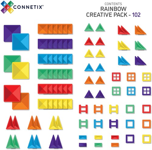 Connetix magnetisches Spielzeug Bauset Regenbogen 102 Teile kreativ-3