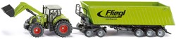 SIKU 1949, Claas Axion Traktor mit Frontlader, Dolly und Muldenkipper, 1:50, Metall/Kunststoff, Grün, Bewegliche Schaufel und Frontlader-Schwinge, Kippbare Mulde