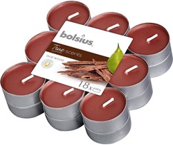 Bolsius Duft-Teelichter Oud Wood 18 Stück - braune Teelichter