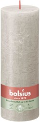 Bolsius Stumpenkerze Rustik Sandy Grey - 19 cm - 85 Stunden Brenndauer