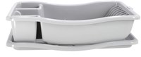Curver Abtropfgestell mit Tablett hellgrau - Kunststoff Abtropfgestell 29x39x10,5 cm