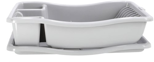 Curver Abtropfgestell mit Tablett hellgrau - Kunststoff Abtropfgestell 29x39x10,5 cm