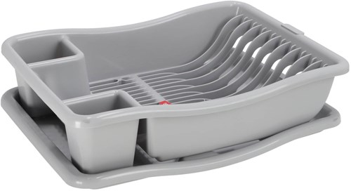 Curver Abtropfgestell mit Tablett hellgrau - Kunststoff Abtropfgestell 29x39x10,5 cm-2