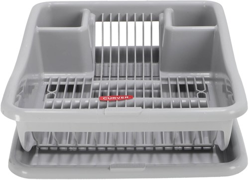 Curver Abtropfgestell mit Tablett hellgrau - Kunststoff Abtropfgestell 29x39x10,5 cm-3