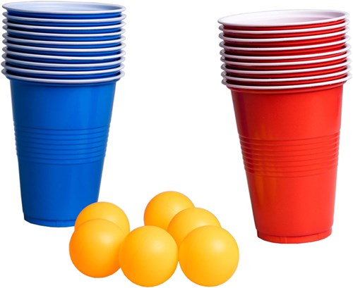 Clown Games Bierpong Spiel 20 Becher 6 Bälle Partyspiel-2