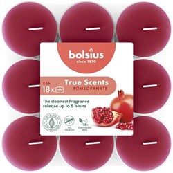 Bolsius Duft-Teelichter Granatapfel 18 Stück vegan Wachs fruchtig