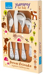 Amefa Kinderbesteckset Silber - Forest Friends 4-teilig Edelstahl Tiere