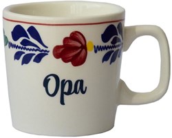 Boerenbont Keramikbecher 0,2L Opa - klassisches Geschirr rot weiß