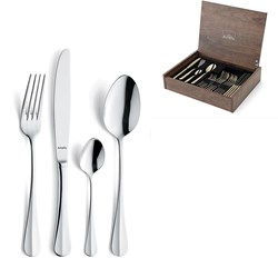 Amefa Besteckset 24-teilig Baguette Luxus-Holzkiste Silber