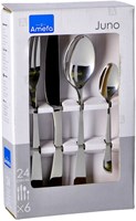 Amefa Besteckset Juno 24-teilig - Edelstahl silber - modernes Design