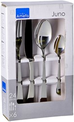 Amefa Besteckset Juno 24-teilig - Edelstahl silber - modernes Design