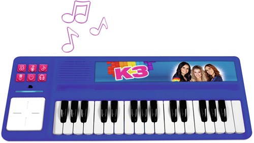 K3 Spielzeug Klavier mit Drumpad und Kopfhöreranschluss - blau-3
