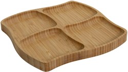 Svenska Living Bambus Tapasbrett nachhaltig 4 Fächer FSC 100% 20x20cm