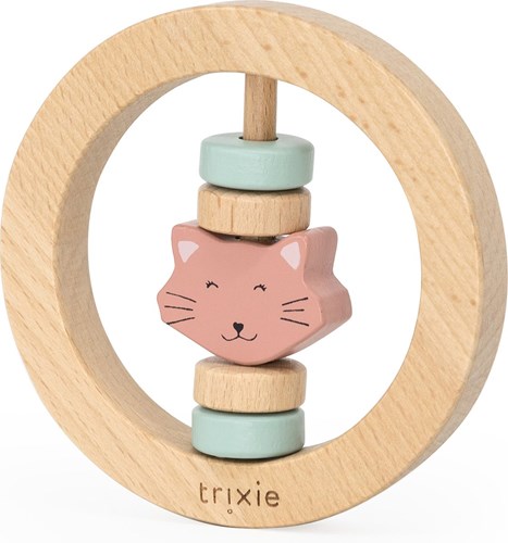 Trixie Holz Baby Rassel rosa - Mrs. Cat FSC nachhaltiges Spielzeug