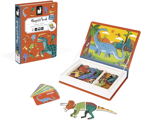 Janod Magnetbuch Dinosaurier - Lernspielzeug mit Magneten für Kinder-2
