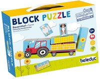 Beleduc Blockpuzzle Bauernhof Lernspielzeug bunt Karton-2