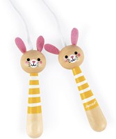 Janod Springseil Hase - Holzspielzeug - Verstellbares Seil 2 Meter
