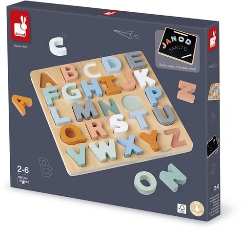 Janod Holz Alphabet Puzzle Sweet Cocoon - Lernspielzeug 26 Teile-3