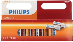 AA Batterien Zink Philips Longlife 12 Stück Energiepaket