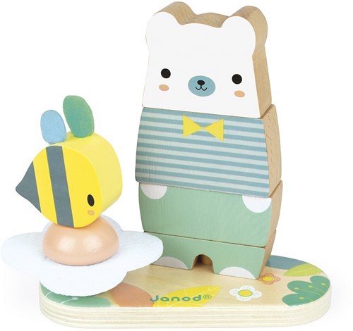 Janod stapelbares Spielzeug Pure Bär - Holz Stapelfigur-3